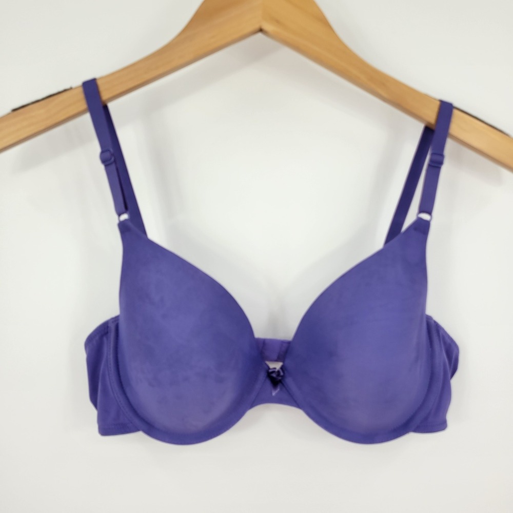Maidenform T-Shirt Bra Women 36C Purple Underwire Padded Adjustable